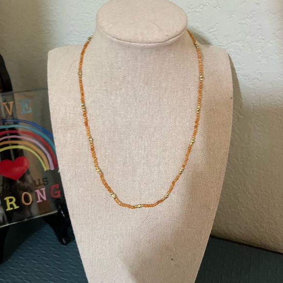 NWT Kendra Scott Britt Choker Gold &  Orange Beaded Necklace #KSNK - Picture 4 of 8